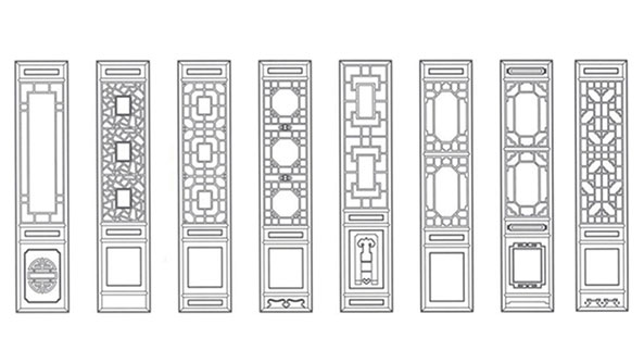 凉山喜迎门中式花格CAD设计图样式大全